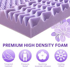 MUXHOMO 3.9 Inch 7-Zone Cal King Mattress Topper, Egg Crate Foam Mattress Topper Cal King Size for Back Pain, Lavender Cooling Gel Infused Bed Pad, CertiPUR-US and Oeko-TEX Certification (83"×71")