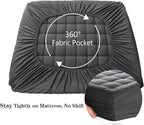 EASELAND Queen Size Mattress Pad Pillow Cover Quilted Fitted Mattress Protector Cotton Top 8-21" Deep Pocket Cooling Mattress Topper (60x80 Inches, Dark Grey)