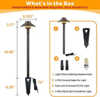Low Voltage Landscape Lighting Brass - 12v Pathway Lights Waterproof, Hard Wired Path Light Outdoor, Mushroom Bronze for Exterior Area Patio with 3W 4000K Neutral White G4 Bulb (4 Pack)