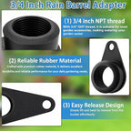 Garden Hose Bulkhead Fitting Rain Barrel Tank Adapter,3/4" NPT Rubber Bulkhead Connector, Bulkhead Fitting for Water Tank,Allow Leak Free Water Bucket Joints Installed Outside the Bucket (4 Pack)