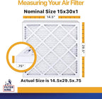 Filter King 15x30x1 Air Filter | 4-PACK | MERV 13 HVAC Pleated A/C Furnace Filters | MADE IN USA | Actual Size: 14.5 x 29.5 x .75"