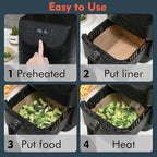 [3-Size] Air Fryer Disposable Paper Liner Square Compatible with COSORI and Ninja Air Fryer Toaster Oven, Non-stick Air Fryer Parchment Paper Baking Accessories