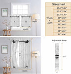 Farmhouse Wood Grain Bathroom Curtains 63 Inch Length, Window Curtains Tab Top, Vintage Country Barn Gate Grey Light Filtering Window Treatments Drapes 52"x63" 2 Panel