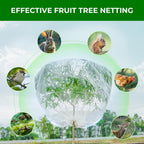 Fruit Tree Netting with 2-Way Zipper & Drawstring - 4'x6' Garden Plant Net Pest Barrier to Prevent Cicadas Bird Squirrel Deer - Bug Protection for Blueberry Tomato with Fine Mesh Insect Cover (4 Pack)