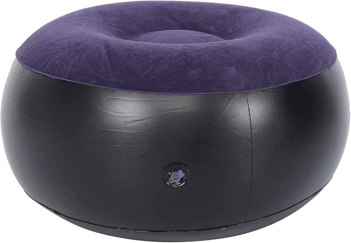 01 02 015 Inflatable Flocking Stool, Inflatable Chair Footrest Blue Indoor Outdoor Portable for Travel for Home, default