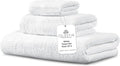 100% Combed Cotton Bathroom Towel Set of 3- 1 Bath Towel, 1 Hand Towel, 1 Wash Cloth, Sustainable, Soft, Highly Absorbent 3 Piece Cotton Bath Towel Set Ideal for Hotels, Spa, Bathroom, Dorm, White