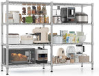 Homdox Heavy Duty Storage Shelves, 4 Tier Wire Shelving Unit, Adjustable Metal Shelves for Storage, Garage Rack Pantry Shelves Kitchen Shelving, 14"x60"x60", Silver Gray