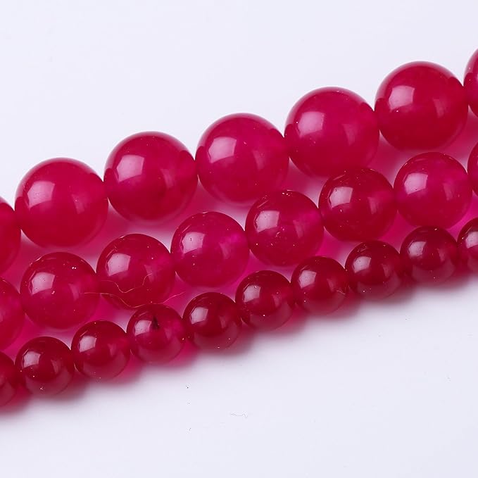 Rose Carnelian Stone Beads Gemstone Round Crystal Energy Jade Beads Stone Beads for Jewelry Making DIY Bracelet Necklace Jewelry Making 1 Strand 15.5inch 35PCS 10MM