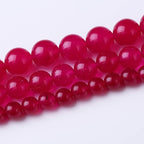 Rose Carnelian Stone Beads Gemstone Round Crystal Energy Jade Beads Stone Beads for Jewelry Making DIY Bracelet Necklace Jewelry Making 1 Strand 15.5inch 35PCS 10MM