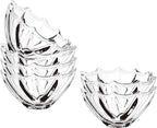 Small Glass Bowls Set of 6-8.5 oz Scalloped Dessert Bowls for Ice Cream, Snacks, Side Dishes, Dipping, Prep Meal, Serving