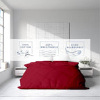 Kotton Culture 1 Pc Twin Size Duvet Cover Only -100% Egyptian Cotton Sateen 600 TC Ultra Soft Premium Durable Comforter Cover Zipper Closure & Corner Ties (Red Burgundy, Twin/Twin XL 68" X 90")