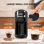 MK-603 Mini Multi Pod Coffee Maker, Hot/Cold Single Serve Espresso Machine, 4-in-1 Brewer Compatible with K Cup Pods,Nes Original/DG Capsule and Ground Coffee, Fast Brew, Black