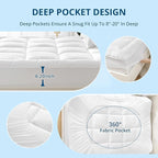 YUGYVOB Mattress Pad Extra Thick, Cooling, and Breathable Full Size Mattress Topper 8-21" Deep Pocket Soft Down Alternative Fill