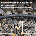 Heavy Duty Premium Garden Hose 200ft x 3/4", 300PSI Working, 1000PSI Burst, Hybrid Rubber Water Hose with Transparent Swivel Handle - Hot/Cold Water - Five Layered Braiding with Brass fittings (Black)