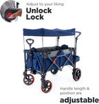 Creative Outdoor Push Pull All-Terrain Collapsible Folding Stroller Wagon for Kids, 150lbs Weight Capacity, Platinum Series, Beach, Park, Garden & Tailgate, (Navy Blue)