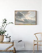 InSimSea Framed Canvas Wall Art Vintage Decor, Nature Wall Decor, Large Sky Clouds Sunset Wall Art Prints for Living Room, Classical Retro Paintings for Bedroom Office Home Decoration, 16"x24"