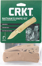 CRKT Nathan's Knife Kit: Wooden Pocket Knife, Drop Point Blade Design with Working Lock Back, Craft Project, Great for Kids 1032, Black