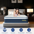 Twin Mattress 12 Inch, Medium Firm Hybrid Mattress with Memory Foam and Pocket Springs for Pressure Relief, Edge Support, Enhanced Lumbar Support