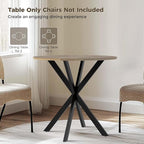 Unovivy 31.5" Small Round Dining Table for 2-4, Space Saving Circle Kitchen Dinner Table, Industrial Mid Century Modern Dining Room Desk for Kitchen, Apartment, Natural Oak