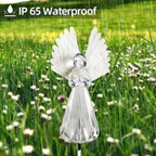 Solar Lights Outdoor Decorative Angel, Garden Solar Light Housewarming Gifts for Women Friends Mom Grandma, Color Changing Garden Stake Light for Yard Patio Pathway Grave Cemetery Decorations