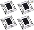 Aolyty Solar Dock Lights - IP68 Waterproof Outdoor Warning Step Lights for Sidewalk, Stair, Garden Pathway & Walkway (4 Pack, White)