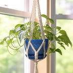 G EPGardening Pot for Plants 5 Inch - Ceramic Planter for Indoor Plants Outdoor, Succulent Pot with Drainage Hole and Saucer, Modern Home Garden Decor, Blue