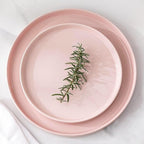 GBHOME Dinnerware Set for 6, 18 Piece Speckled Plates and Bowls Set with Glazed Bottom, Chip & Scratch Resistant Stoneware Plates Sets, Dishwasher & Microwave Safe Dishes (Pink, Service for 6)