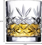 Royalty Art Whiskey Glasses - Set of 4 Premium Crystal Tumblers with The Distinctive Kinsley Design - Perfect for Bourbon, Scotch, Whiskey, and Cocktails - Ideal Gift for Enthusiasts 10.6 oz