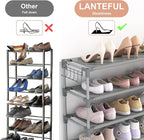 10 Tiers Shoe Rack 50 Pairs Large Capacity Tall Shoe Organizer Sturdy Shoe Storage with Two Hooks Space Saving Metal Wide Shoe Rack for Closet, Entryway, Bedroom, Grey