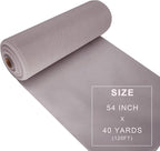Grey Tulle Fabric Roll Spool Bolt (54 Inch by 40 Yards) Large Tulle Wedding Party Decoration, Tutu Skirt, Table Runner, Gift Wrapping, Bridal Shower, Soft & Drape (Gray)