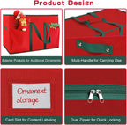 Christmas Nutcrackers Storage Box Stores 8 Figurines 15 " Storage Container | Large Ornaments Storage Box and More - Holiday Decor Organizer with Adjustable Dividers, Xmas Decorations Accessories Boxes