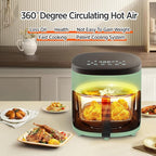 6-IN-1 Glass Air Fryer,4.5QT Air Fryer with Viewing Glass Pot, Air Fry, Dehydrate, Air Crisp Technology,Nonstick & Dishwasher Safe Basket,97% Less Oil,Features Digital Timer (Green)