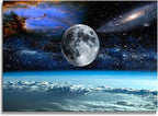 XXMWallArt FC2581 Space View From Earth Space Canvas Wall Art Landscape Modern Decor Painting Abstract for Living Room Bedroom Kitchen Home and Office 32.00'' x 48.00''