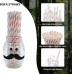 Pink and White Striped Paper Drinking Straws, Cute Pink Girls Shower Straw, Princess Straws, Pastel Stripes Straw for Party Suppliers - Pack of 100