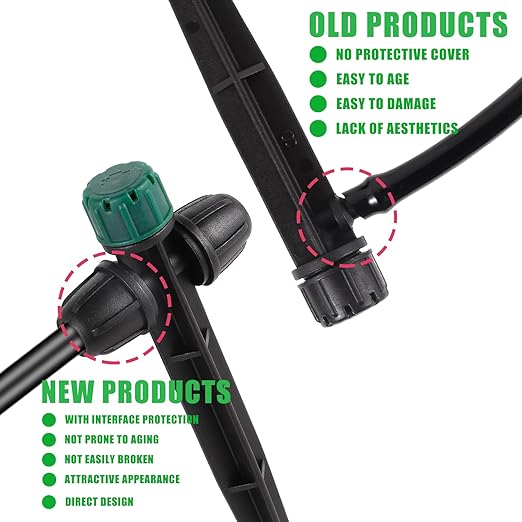 Drip Irrigation Emitters for 1/4" Tubing,Adjustable 360 Degree Automatic Irrigation Dripper on 6.5" Arrow Stake for Garden Irrigation System(30Pcs Irrigation Drippers)