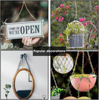 236 Inch Gold Hanging Baskets Chains - Adjustable Length, Brass Decorative Metal Chain with A Great Assortment of Hooks for Hanging Bird Feeders Planters Baskets Billboards Ornaments, Chain Hooks DIY