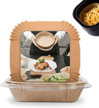 [3-Size] Air Fryer Disposable Paper Liner Compatible with COSORI AirFryer Toaster Oven, Non-stick Air Fryers Parchment Paper Baking Accessories (100Pcs - 9.1 Inch Square, Natural)