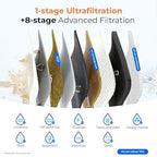 Waterdrop WD-TSA-UF 0.01 μm Ultra Filtration Under Sink Water Filter, Under Sink Water Filtration System 9 Stage Filtration, Reduces Chlorine, Taste and Odor, Fluoride, Advanced USA Tech