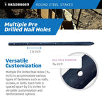 Sandbaggy Round Steel Concrete Form Stakes with Nail Holes - Rust Resistant Coating - Removable, Reusable (200, 3/4 in X 18 in)