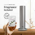 Dynamo Essential Oil Diffuser for Home with Fragrance Sample, App & Manual Control, Cold-Air Scent Diffusers for Home,Large Room, Hotel Scent Diffuser, 1000sq.ft. Titanium, Aroma Diffusers