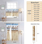 Western Horse Kitchen Curtains 45 Inch Length, Short Cafe Window Curtains Tab Top, Farmhouse Wooden Grain Vintage Cowboy Barn Door Light Filtering Window Treatments Tier Drapes 27.5"x45" 2 Panel
