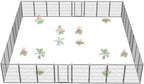 FXW Garden Fence Outdoor for The Yard – 40in(H) x 72.9ft(L) Heavy Duty Metal Animal Barrier for Dog and Rabbit, Decorative Dog Fence, 32 Panels, Silver