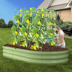 63" Tall Cucumber Trellis for Raised Garden Bed U-Frame Arch Tunnel Trellis Metal Tomato Cage Plant Support Stand for Peas,Bean,Grapes,Flowers,Vines Climbing Plants Outdoor
