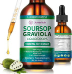 Soursop Graviola Liquid Drops Supplement with Sea Moss Extract, Soursop Bitters Liquid for Cell Support & Regeneration, Immunity, Liver, Antioxidant, Graviola Leaves Extract 2 Month Supply 60ML