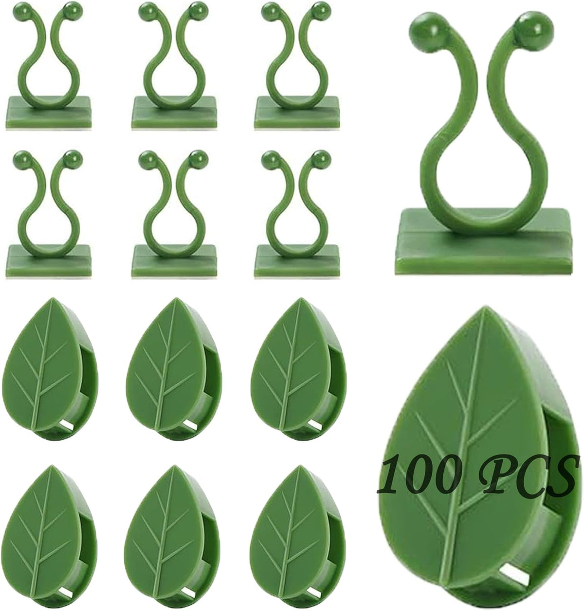 Plant Climbing Wall Fixture Clips, 100Pcs Self-Adhesive Plant Fixer Wall Clips Hook Vines Traction, Invisible Holder Leaf Shaped Wall Vines Fixing Clips Indoor Outdoor Decor