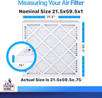 Filter King 21.5x59.5x1 Air Filter | 4-PACK | MERV 8 HVAC Pleated A/C Furnace Filters | MADE IN USA | Actual Size: 21.5 x 59.5 x .75"