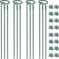 4.5mm Adjustable Length Plant Stake, Assembled (12 or 24 or 36 inch) Outdoor and Indoor Plant Support Poles for Flowers Marigolds Tomatoes Lilies Peonies Roses Daffodils Flower Clips (4 Sets, 16 Pcs)