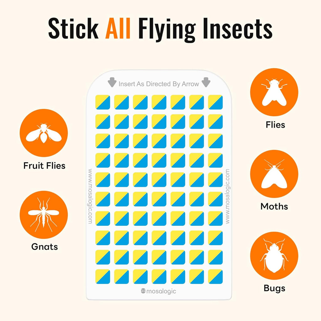 Mosalogic Sticky Card Plug Refill Replacement Glue Cards for Flying Insect Trap Indoor-10pack (No Device)