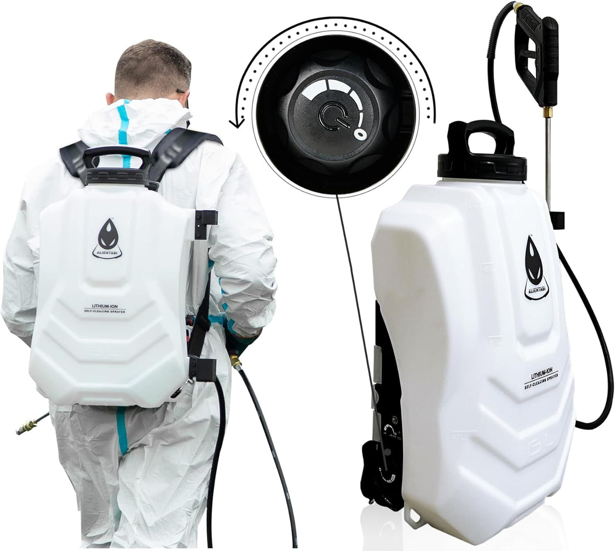 Backpack Sprayer 4 Gallon, Self-Cleaning Battery Sprayer for Weeding, Cleaning, No Gear Limit, Variable Pressure