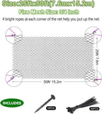 OGORI 25' x 50' Bird Netting Heavy Duty Nylon 3/4" Mesh Garden Netting Protect Fruit Trees, Plants and Vegetables